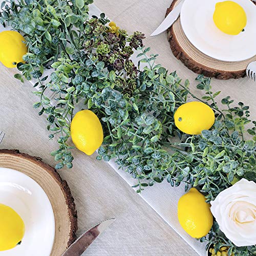 30 Pack Artificial Yellow Lemons - Realistic Faux Fruits for Decor