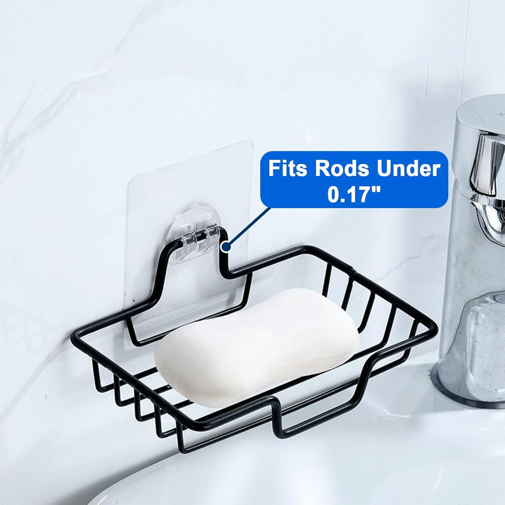 Skiennix Shower Caddy Adhesive Hooks - Strong No-Drill Replacement for Kitchen & Bathroom | 4 Pack
