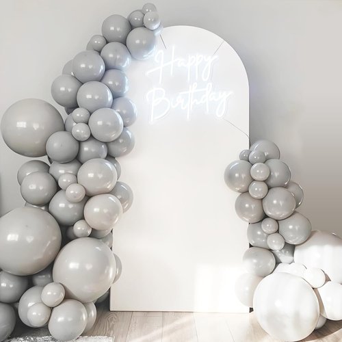 Gray Balloons Kit by [Brand Name] - 120 Pcs in 5-18 Inch Sizes for Birthday, Baby Shower & Wedding Decor