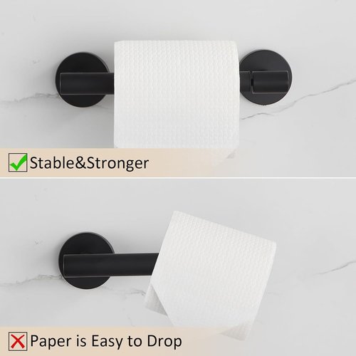 BGL Toilet Paper Holder - Matte Black Wall Mount | Durable SUS 304 Stainless Steel, Double Post Design