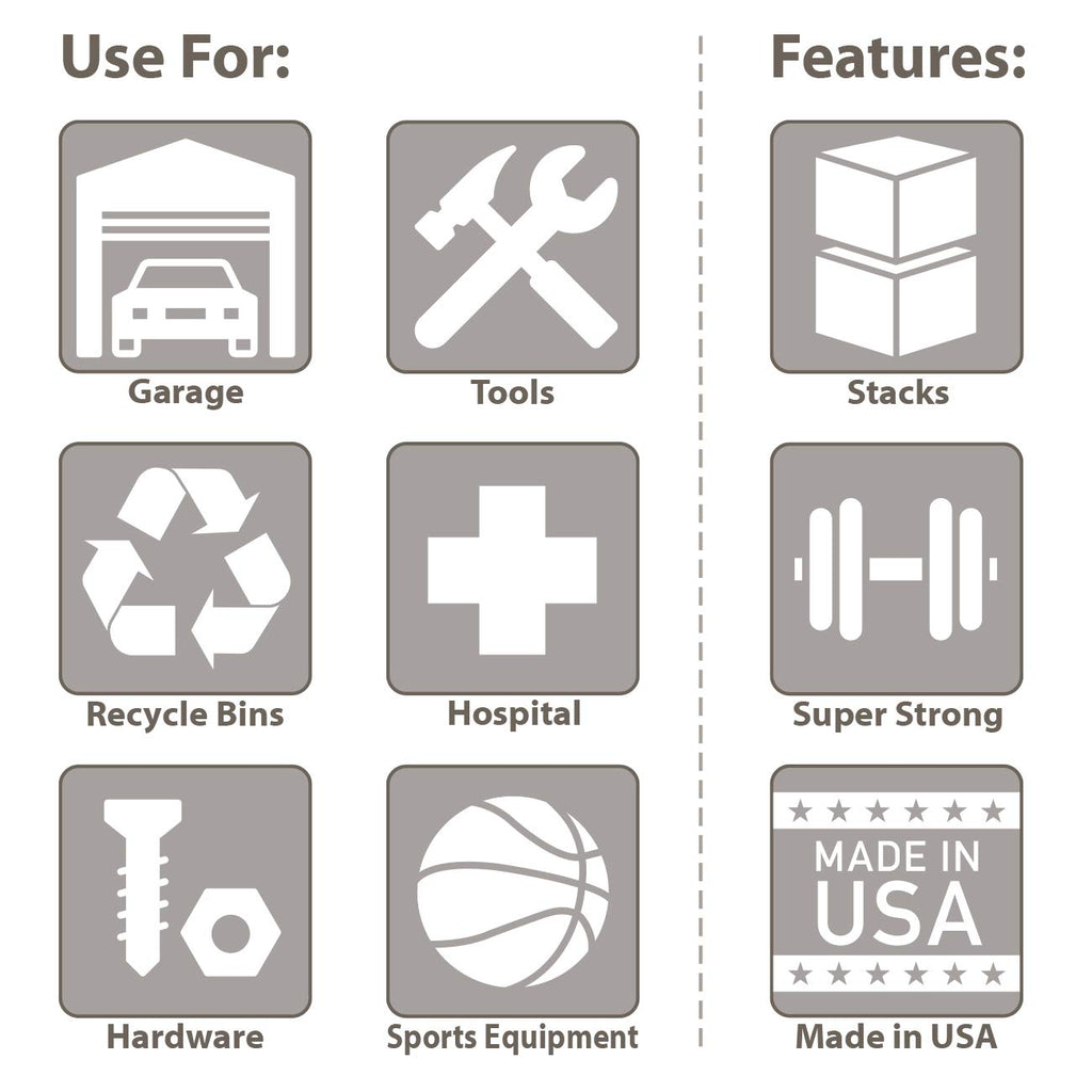 Akro-Mils 30288 Super-Size AkroBins Plastic Storage Bins, Space-Saving Stackable Bins for Garage, Classroom, Warehouse Organization, 24" L x 16" W x 11" H, Blue, 1-Pack