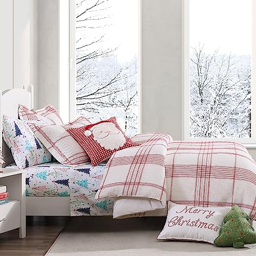Levtex Home Peppermint Plaid Duvet Cover Set Twin Red / Duvet – 68x88in, 26x20in Pillowcases