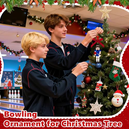 AKAIXI 4-Inch Acrylic Bowling Nutcracker Christmas Ornament for Players & Fans