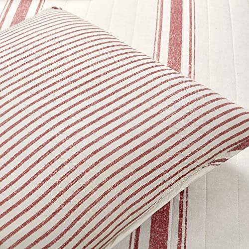 Farmhouse Stripe Reversible Cotton Quilt Set - California King