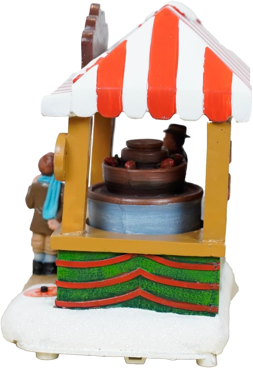 Regine Switzerland Christmas Village House - Chocolate Shop with LED Lights & Moving Table