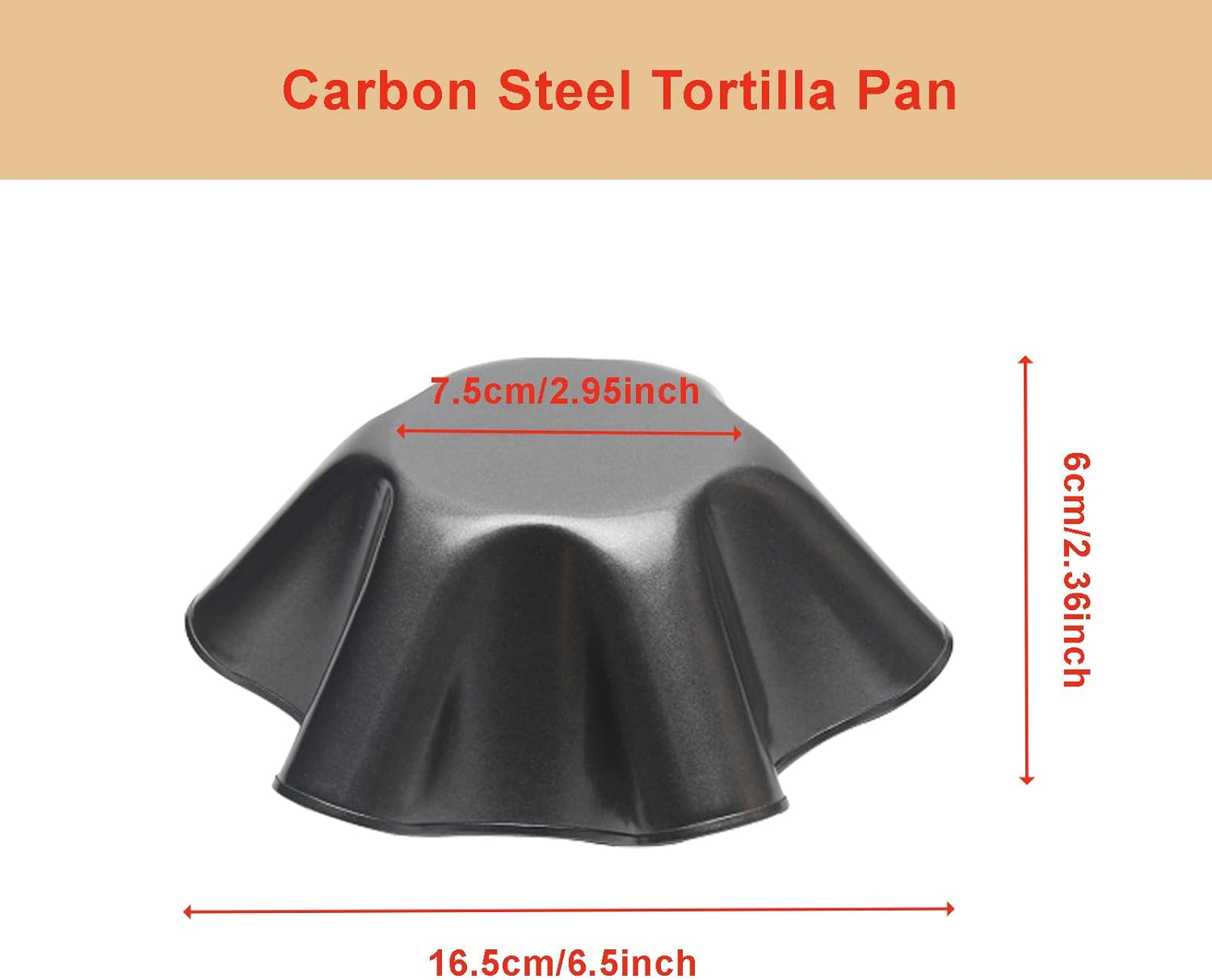 Skiennix Tortilla Pan Set - 4-Piece Non-Stick Carbon Steel Taco Bowl Makers | Black Flower-Shaped Molds (16.5x7.5x6cm)
