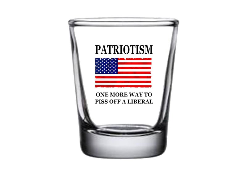 Rogue River Tactical Patriotism USA Flag Shot Glass Gift For Military Veteran or Patriotic American