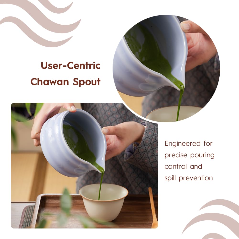 MatchAiA Matcha Whisk Set - Ceramic Bowl, Bamboo Whisk with Holder, Storage Canister, Sifter, Schima Spoon with Rest, Tea Towel - 8 Pcs Complete Kit for Traditional Matcha and Modern Lattes (Purple)