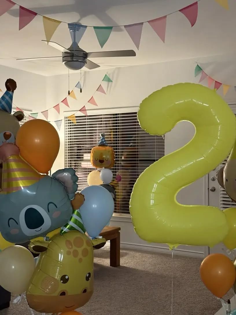 Number 2 Balloon - 40 Inch Yellow Birthday Decoration | Perfect for Second Birthday Party Supplies