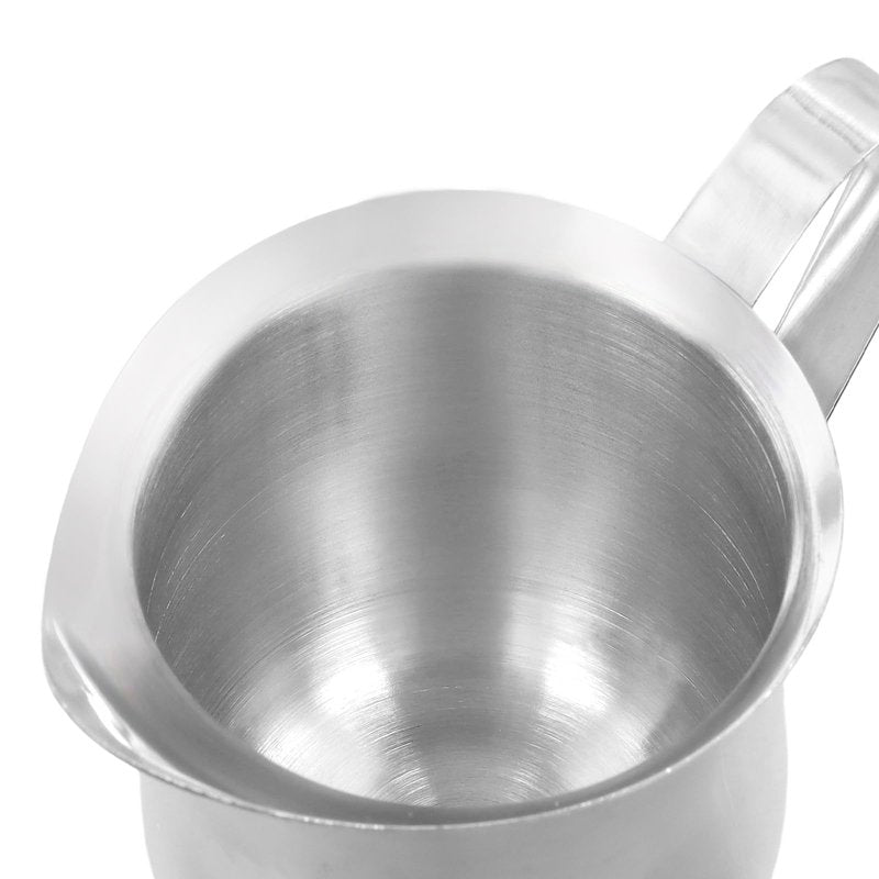 KEILEOHO 6 PCS 5oz Stainless Steel Bell Creamers, Small Creamer Pitcher, Coffee Creamer with Wide Mouth for Cream, Sauce, Milk, Coffee, Silver