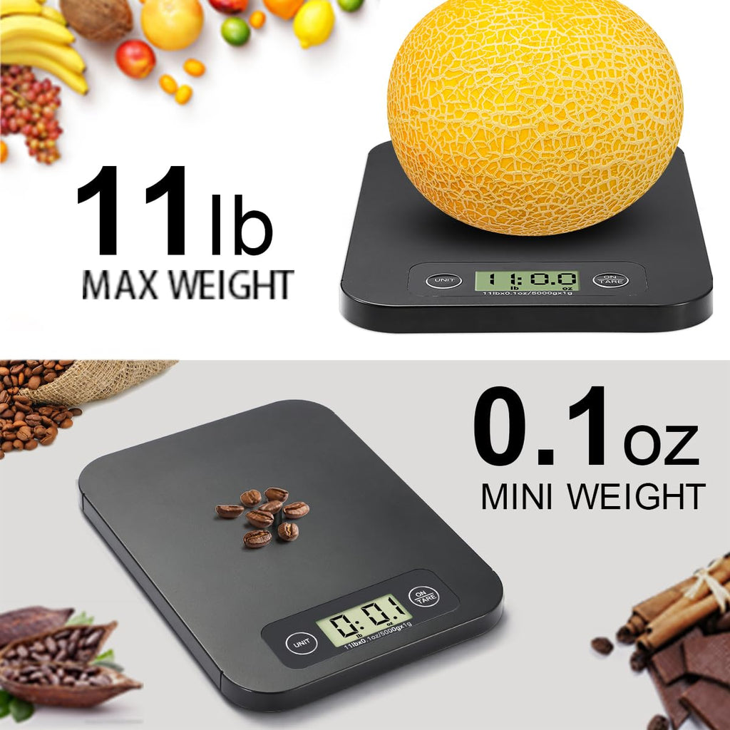 URAMAZ Digital Food Scale - Nutritional Calculator for Weight Loss | 11lb Capacity, Grams & Ounces