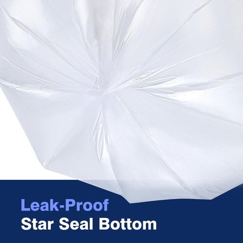 High Density 7-10 Gallon Clear Trash Can Liners by [Brand Name] - 24'' x 24'', 1000 Count for Office & Industrial Use