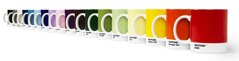 Pantone by Copenhagen Design - Large ceramic coffee mug with handle - Colorful Porcelain coffee mug/cup, 12 oz Yellow 012