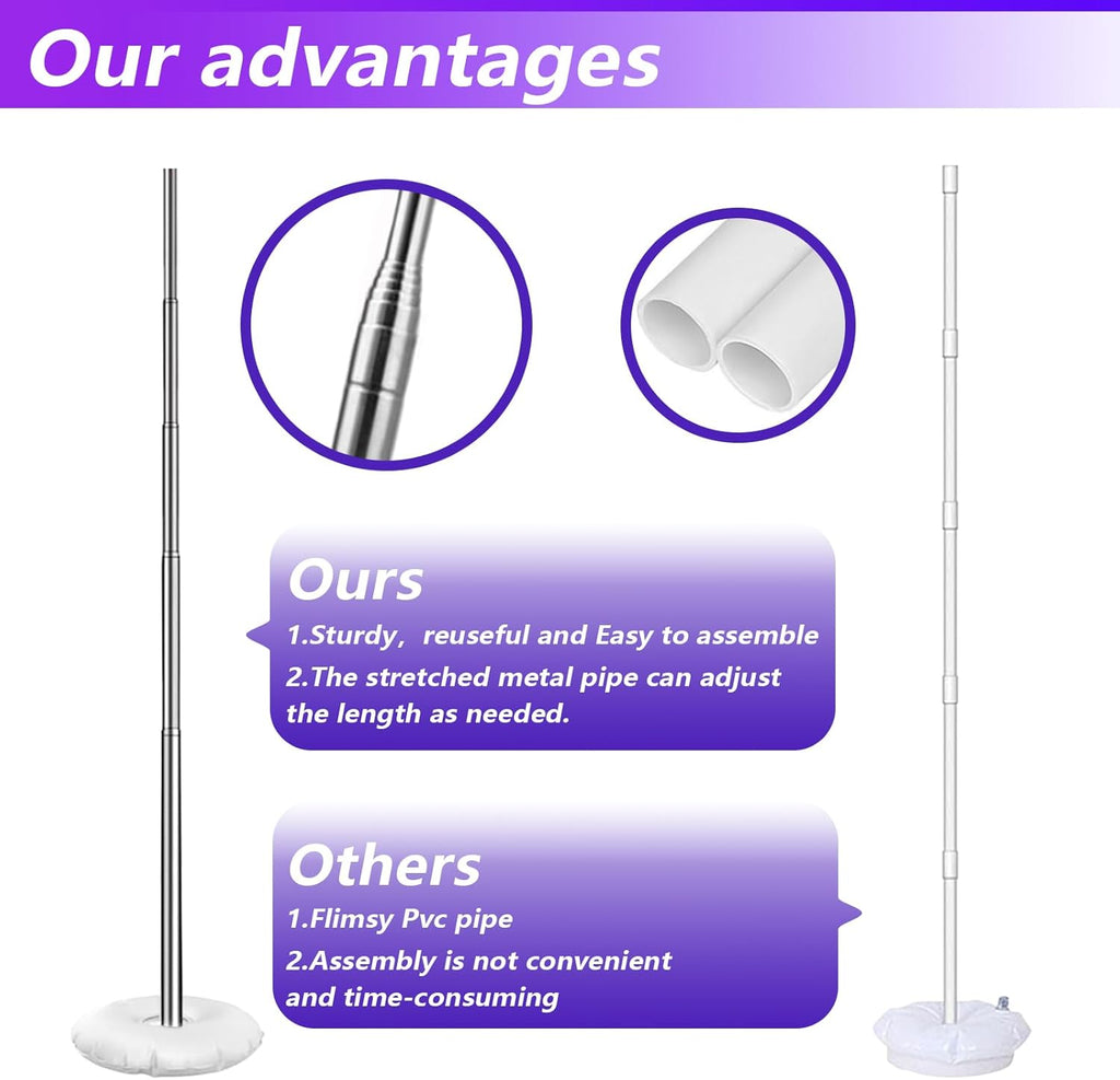 Skiennix Balloon Column Stand Kit - Adjustable 7 Feet Height with Balloons & String Lights | Purple