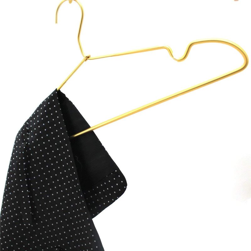 Koobay Premium Clothes Hangers 16.5" Metal Gold Coat Hangers Non Slip Hook Laundry Wire Suits Shirt Hangers Save Space Closet Storage Pants Hanger 30Pack
