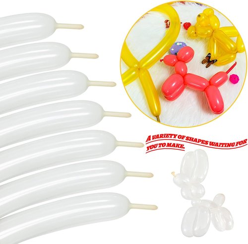 LXZFCRG Clear Long Skinny Latex Balloons - 100Pcs Twisting Balloons for Party Supplies & Decorations