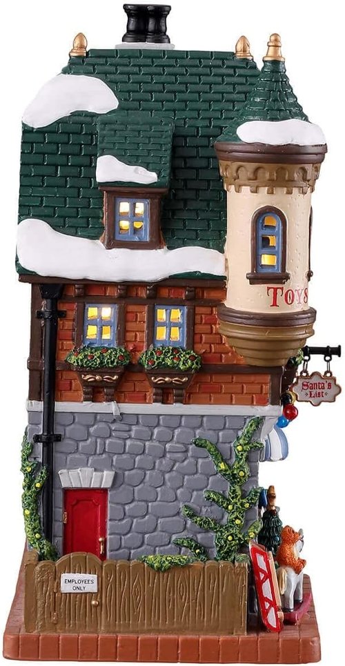 Lemax Christmas Village Santa's List Toy Shop - Battery-Operated LED Decor | Festive Holiday Display