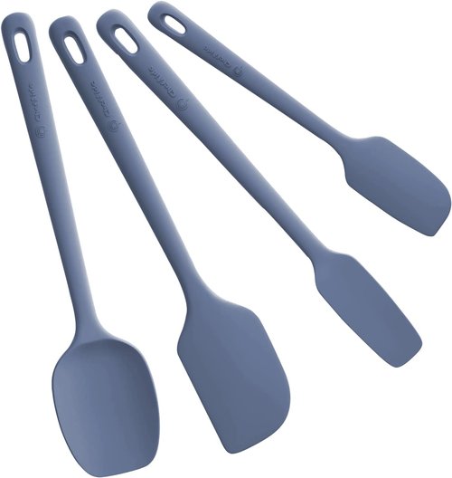 ChefAide Silicone Spatula Set - 4 Pieces, Ergonomic Heat-Resistant Design for Nonstick Cookware