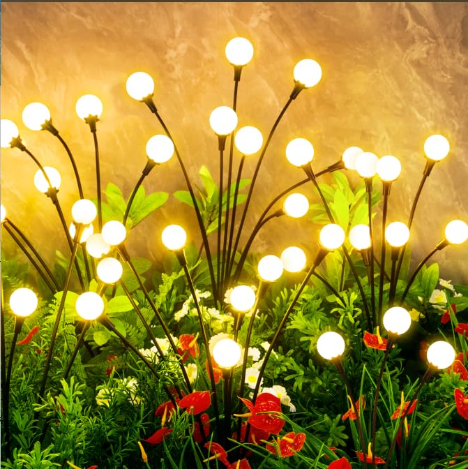 Vignuto Solar Outdoor Waterproof Firefly String Lights 10 Pack - Garden & Patio Decor