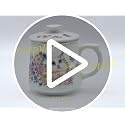 HAFTOLYR Ceramic Tea Mug with Infuser & Lid, 400ml Colorful Porcelain Cup