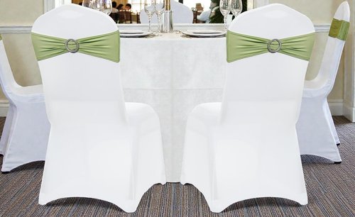 MDS Spandex Chair Sashes - Universal Fit Elastic Stretch Bands with Buckle for Weddings | Sage Green, Pack of 200
