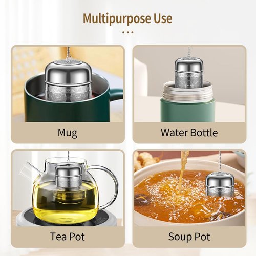 BOMANSI BOMS Tea Strainers for Loose Tea, 316 Stainless Steel Tea Infuser for Loose Leaf Tea, Extra Fine Mesh Loose Tea Infuser, Tea Steeper for Loose Tea & Diffuser (1 Pack - Medium)