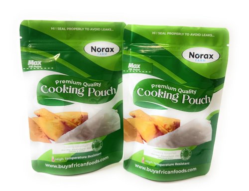 Norax Farm Multipurpose Cooking Pouch Pack of 100-Easy-to-Use for Moi Moi, Ogi, Agidi, Eko & Ofada, Green and White