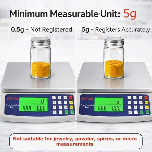 Large Digital Kitchen Scale 40kg/88lb Stainless Steel Price Computing Scale Counting Scale Deli Scale with LCD Display for Baking Bread Cooking Meat Prep Parts and Coins Adapter Included