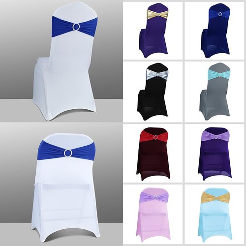 Babenest Spandex Chair Sashes - 30PCS Premium Stretch Cover Bands with Buckle Slider for Weddings | Royal Blue