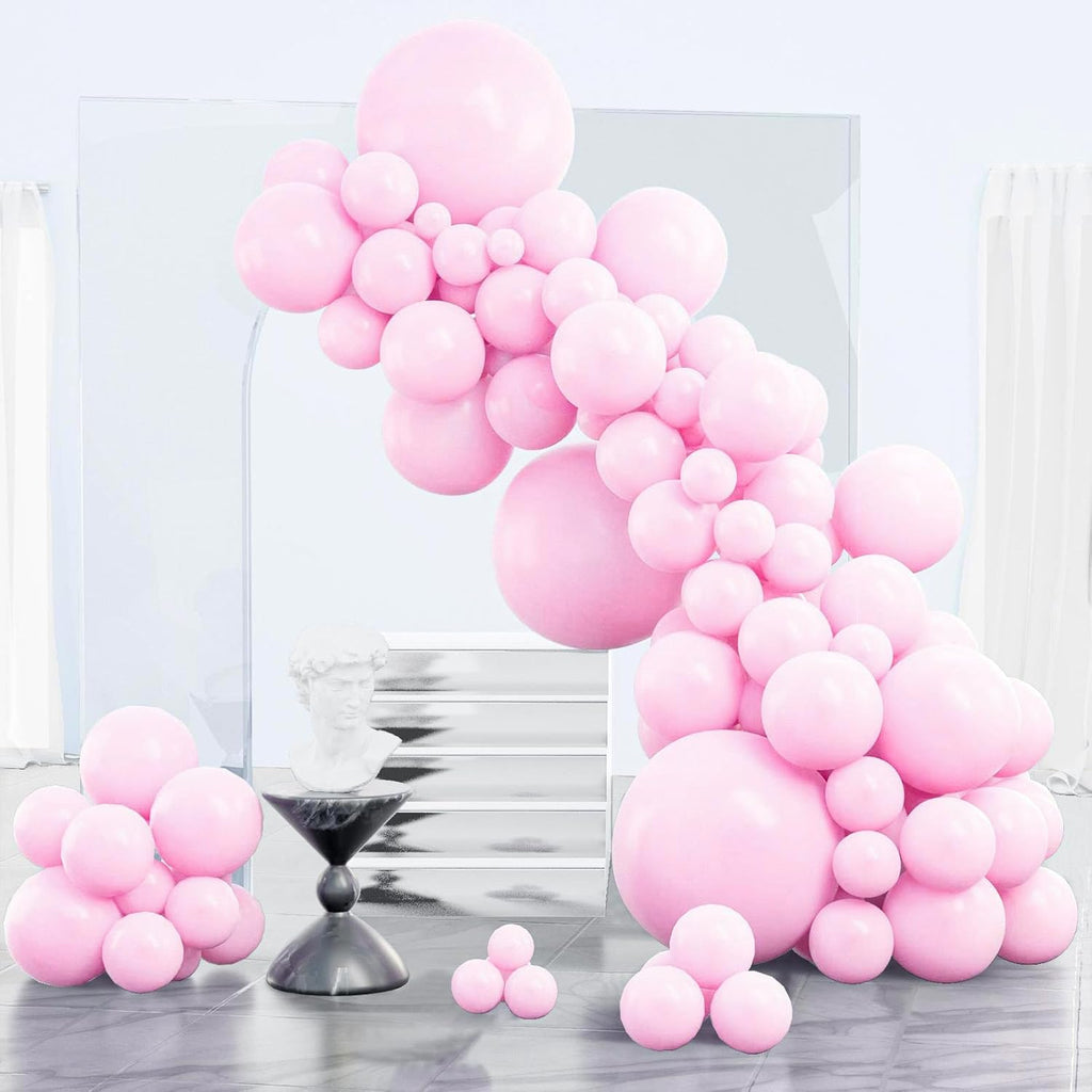 PartyWoo Light Pink Balloon Arch Kit - 85 Pcs in Various Sizes for Baby Shower & Birthday Decor