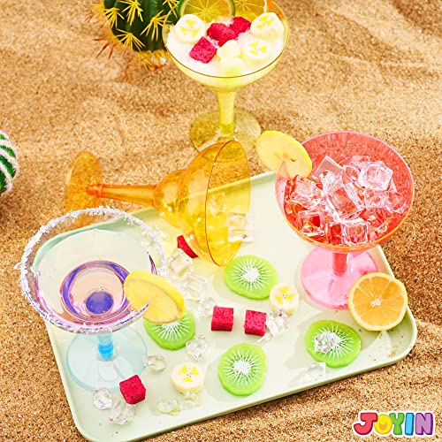 JOYIN 36 Pack Neon Plastic Margarita Glasses Cups 12 oz Disposable Cinco de Mayo Fiesta Party Supplies