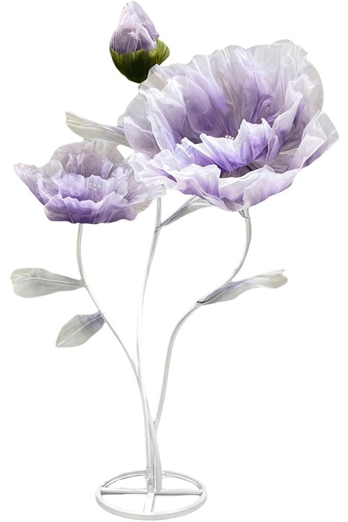 BIEJUJX Artificial Silk Flower Decoration, Large Fake Flower with Standing Stems and Base,Giant Flowers 5.5Ft for Wedding Background Decor, Shop Window Display,Photography Props, Banquet (Purple)