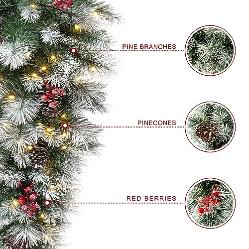 3ft Pre-Lit Artificial Christmas Teardrop Swag with Pinecones and Berries