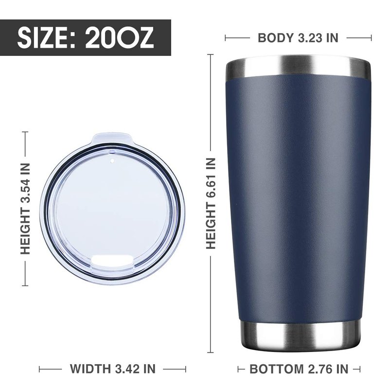 EcoMozz 20oz Tumbler Bulk Stainless Steel Vacuum Insulated Tumblers with Lid Double Wall Travel Mug, Powder Coated Coffee Cup, Suitable for Ice Drinks and Hot Beverage (Stainless steel 12pack)