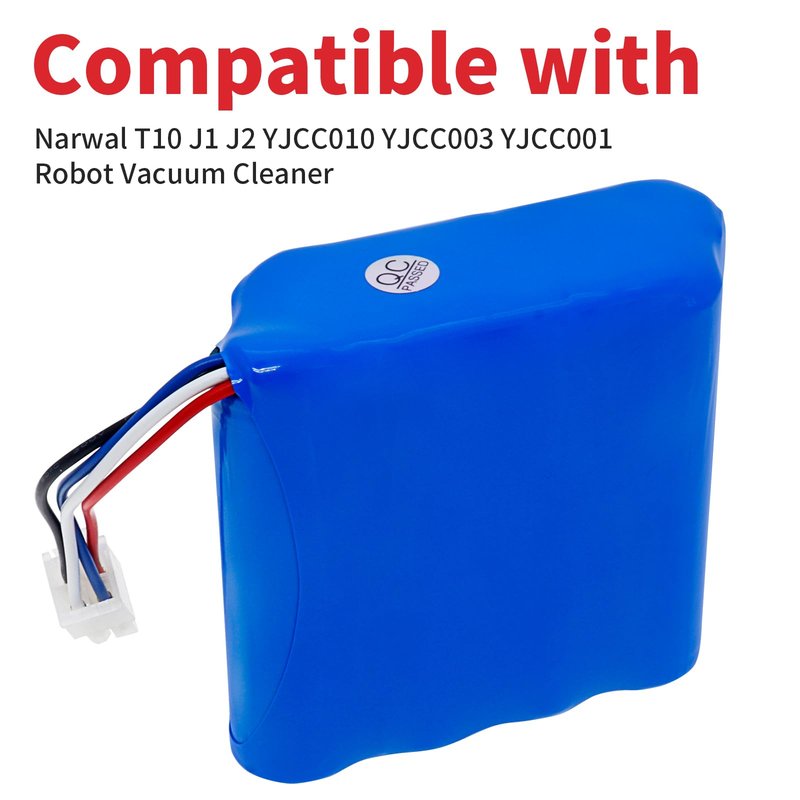 Fanhua Replacement Battery Compatible with Narwal T10 J1 J2 YJCC010 YJCC003 YJCC001 Robot Vacuum Cleaner 14.4V 6800mAh Li-ion Battery
