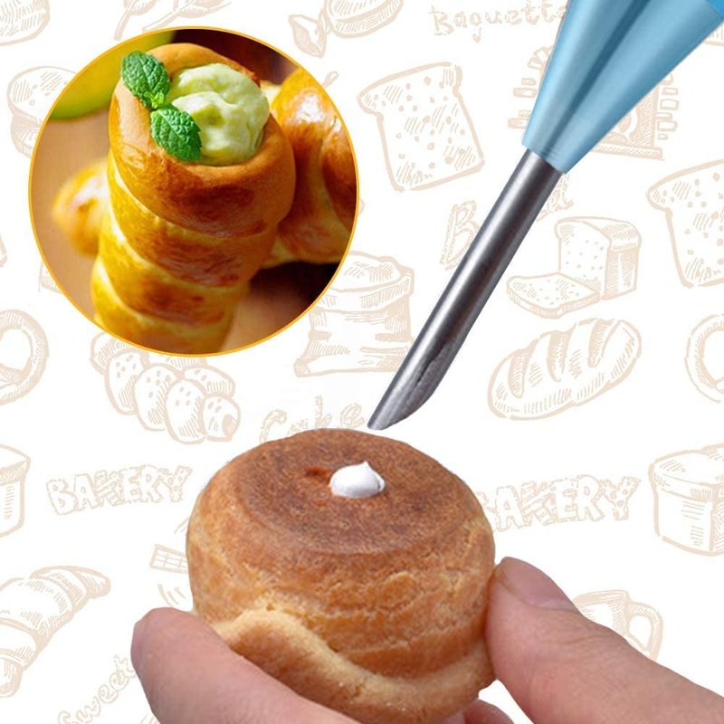 VolksRose 30pcs Cream Horn Mold, Cannoli Forms Tubes Kit, Stainless Steel 20pcs Cone Shaped and 10pcs Tubular Shaped Baking Molds for Danish Pastry Lady Lock Form Cream Roll Croissant