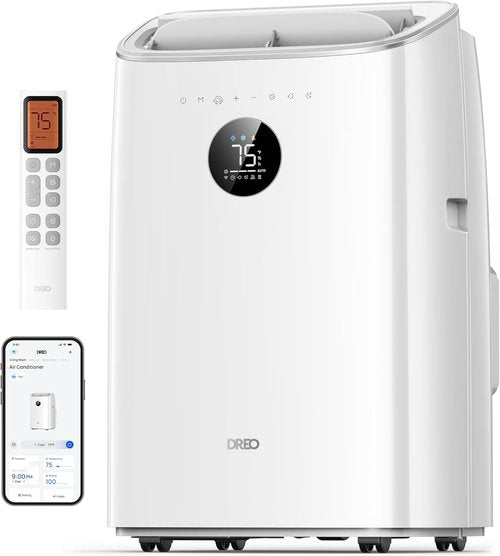 DREO 10,000 BTU Portable Air Conditioner - Quiet 45dB, Smart APP/Voice Control, 24h Timer, Dehumidifier
