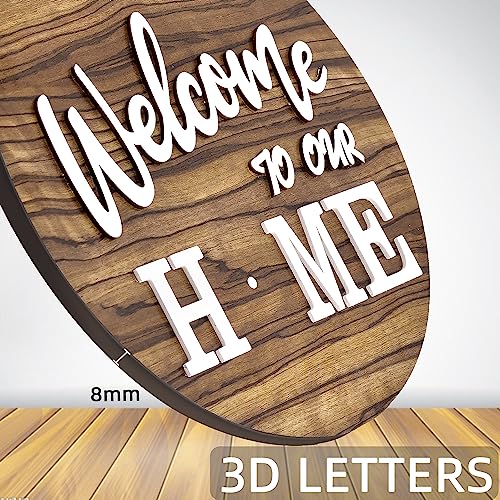 IDATOO Interchangeable Welcome Sign Brown Seasonal Wooden Front Door Decor