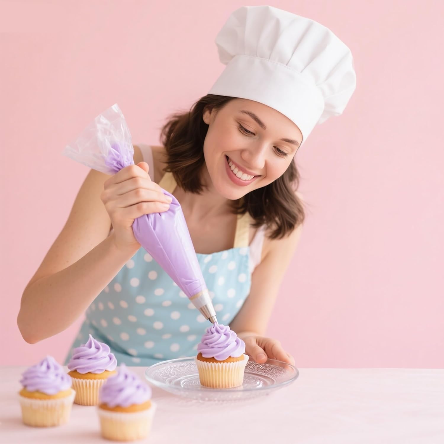 Skiennix Piping Bags and Tips Set - 100pcs Pastry Decorating Kit with 16 Tips & 3 Scrapers (12 Inch)