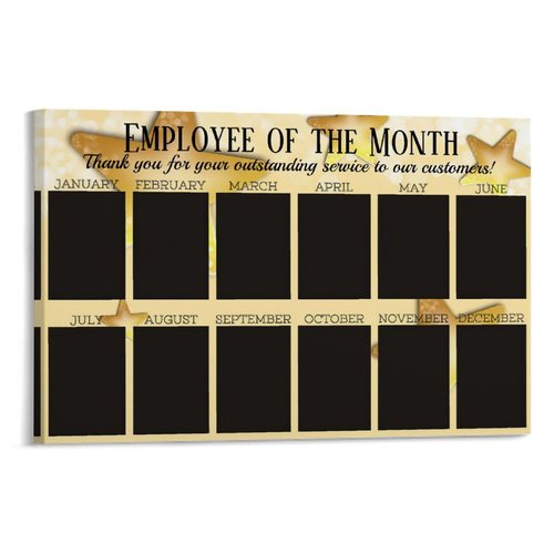 IGDXKOP Office Employee of The Month,best Star Employee Photo Display Poster (2) Canvas Wall Art Poster Print Office Bedroom Bedroom Aesthetic Poster 24x16inch(60x40cm) Frame-style-1