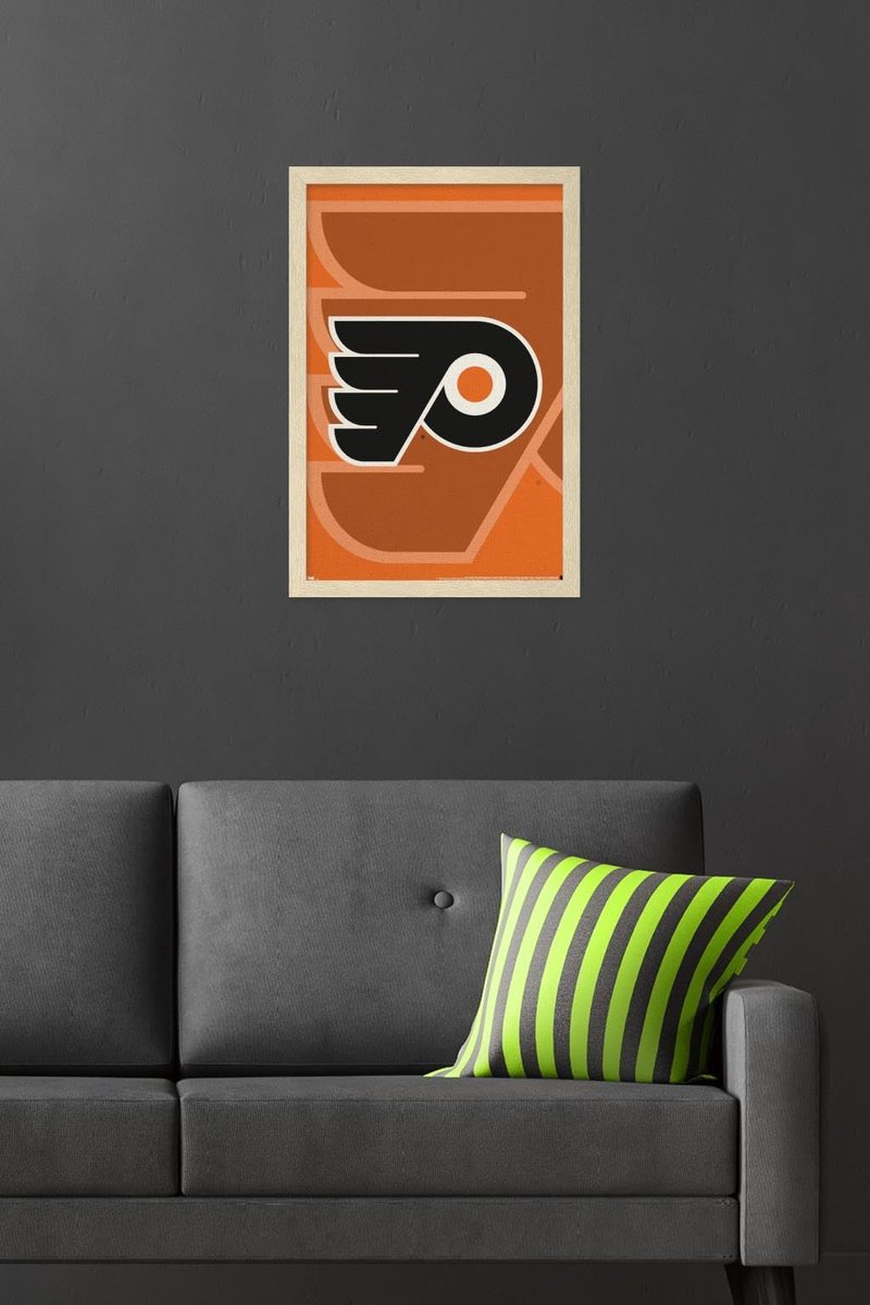 NHL Philadelphia Flyers - Logo 14 Wall Poster, 22.4L" x 14.7W", Blonde Framed Version