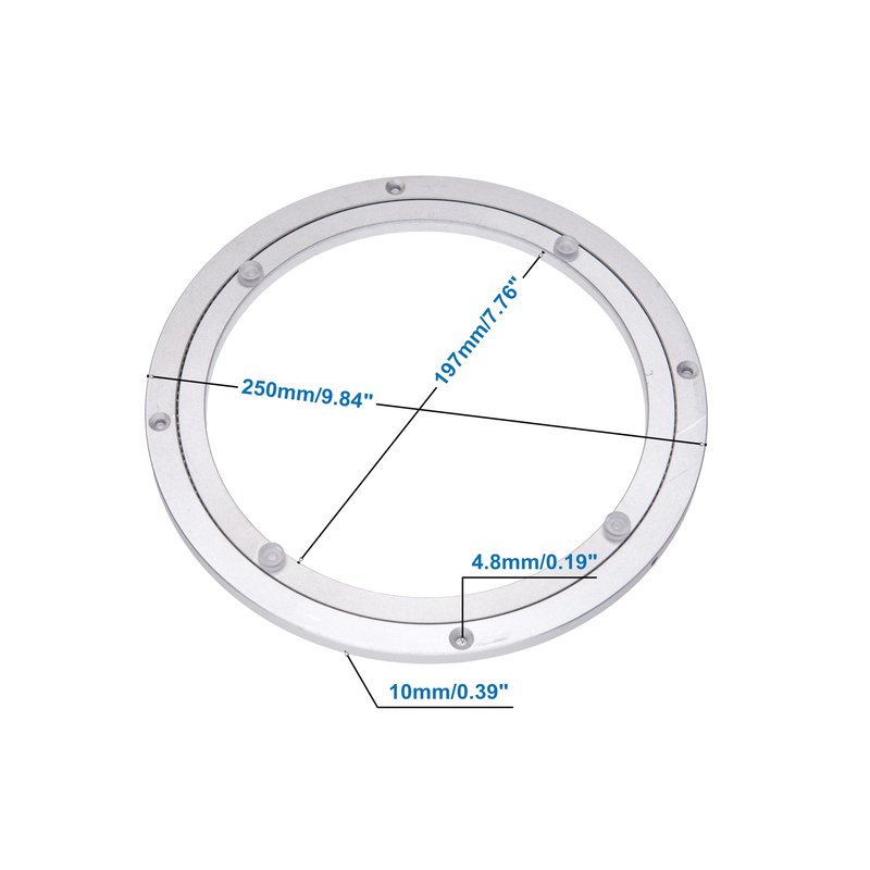 Dailydanny Aluminum Heavy Duty Lazy Susan Rotating Turntable Bearing Swivel Plate Hardware for Dining-Table (10 inch)