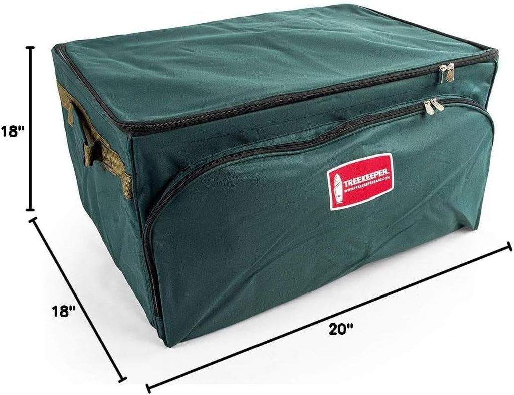 TreeKeeper Deluxe Ornament Storage Box - Holds 72 Ornaments Up to 4 Inches | Acid-Free Fabric Lining & 3 Removable Trays