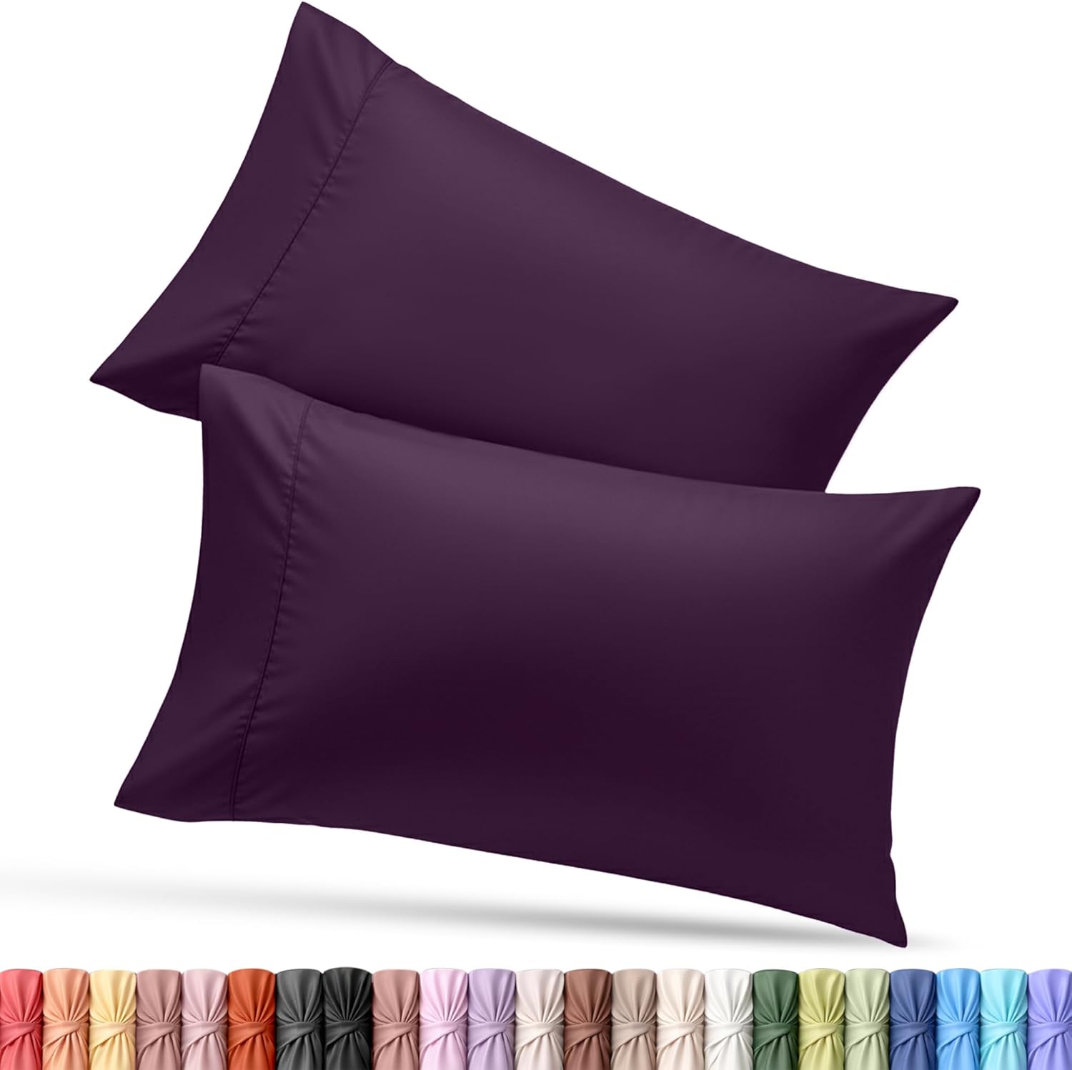 Utopia Bedding Queen Pillow Cases - Soft Brushed Microfiber - 2 Pack, Fade Resistant | 20 x 30 Inches, Purple
