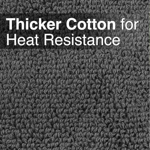 Heat-Resistant 100% Cotton Terry Potholder & Hot Pad Set (2-Pack, Graphite)