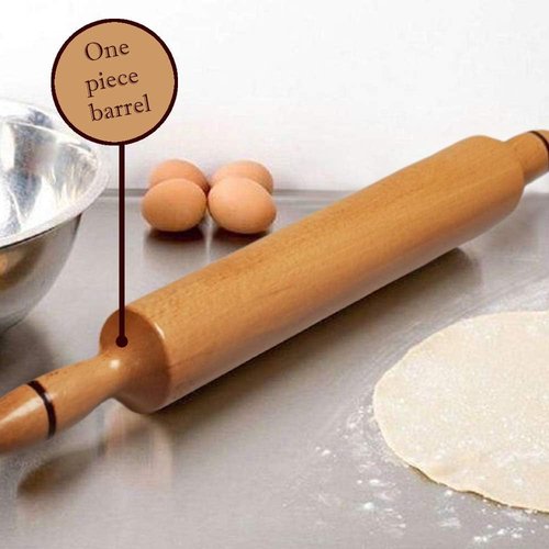 Hardwood Rolling Pin for Baking - Sturdy Handle Pizza & Dough Roller | 18.7 Inch Kitchen Utensil