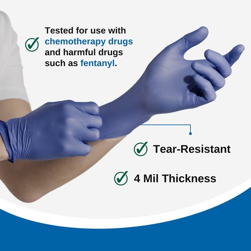 HCS 250 Nitrile Gloves - Disposable & Latex-Free | Sensitive Skin Protection - 4 Mil, Medium Size