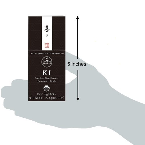 Ki Matcha (15 x 1.5g Sticks) - Organic Premium Ceremonial Japanese Matcha Green Tea Powder - First Harvest, Radiation Free, No Additives, Zero Sugar - USDA Certified - Single Serve Packets