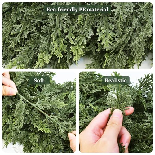 ZYTOP 9FT Artificial Cedar Garland Real Touch Greenery for Holiday Decor