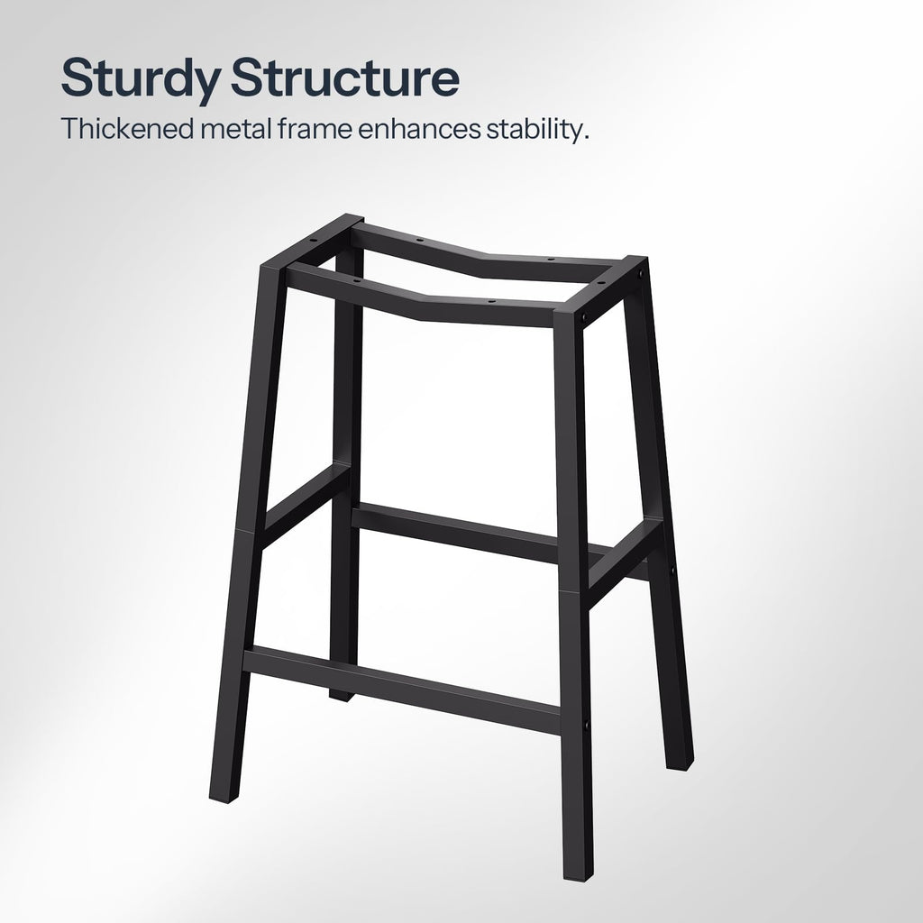 HOOBRO Bar Stools Set of 2, Counter Height Bar Stools, 23.6 Inch Barstools for Kitchen Counter, Kitchen Stools with Footrests, Saddle Barstools for Dining Room, Rustic Brown and Black BF57MDP201